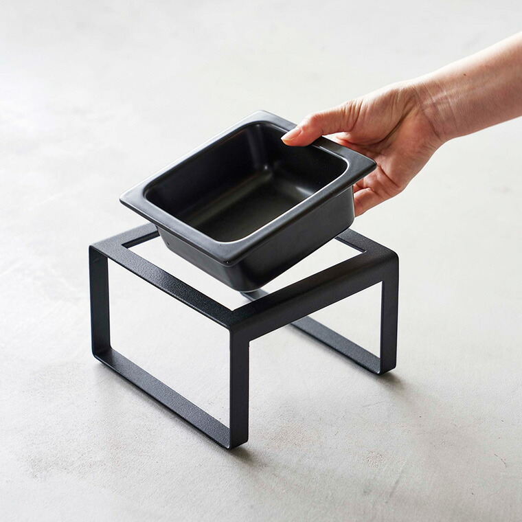 ペットフードボウルスタンド タワー トール 山崎実業 tower ホワイト/ブラック 5816 5817 タワーシリーズ