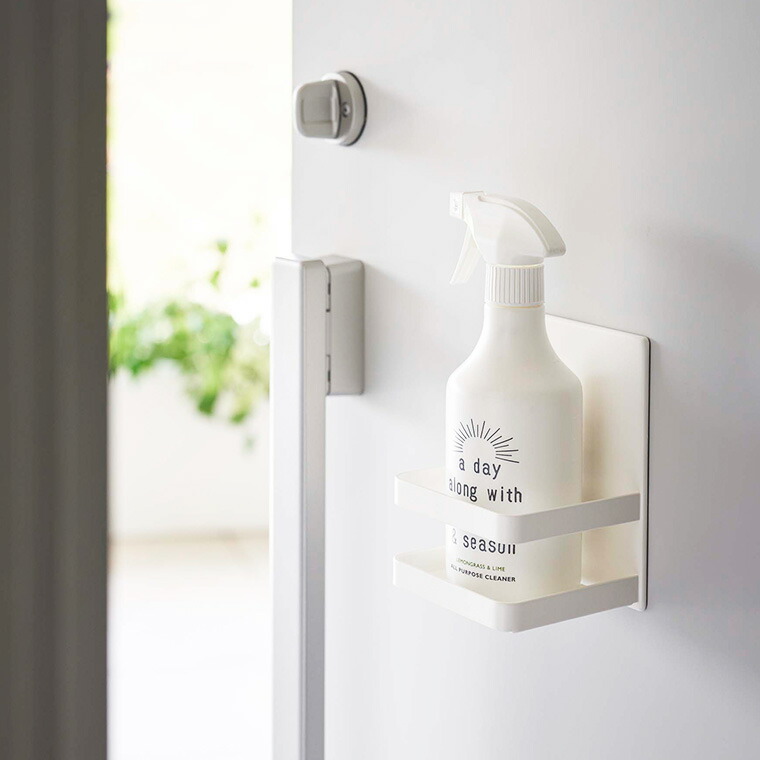 マグネットアルコール除菌ボトルホルダー タワー 山崎実業 tower ホワイト/ブラック 5818 5819 タワーシリーズ マグネット