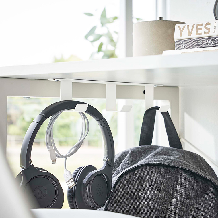 デスク下フック3連 タワー 山崎実業 tower ホワイト/ブラック 5853 5854