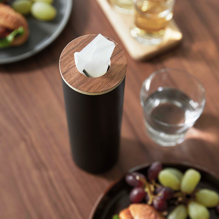 ボトル型ティッシュケース リン S 山崎実業 RIN ブラウン/ナチュラル 5979 5980