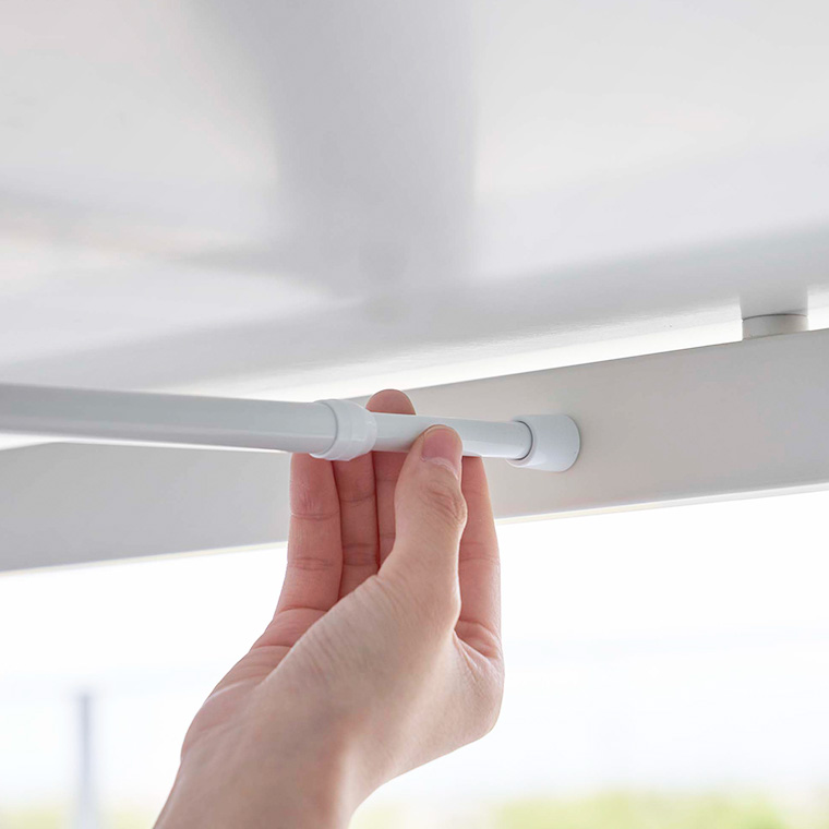 テーブル下つっぱり棒用収納ラック タワー 山崎実業 tower ホワイト/ブラック 6007 6008