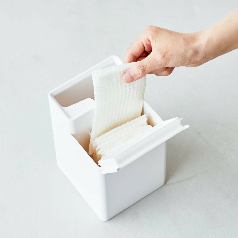 クリーナーシート収納付きトイレワイパースタンド タワー 山崎実業 tower ホワイト/ブラック 6060 6061 タワーシリーズ