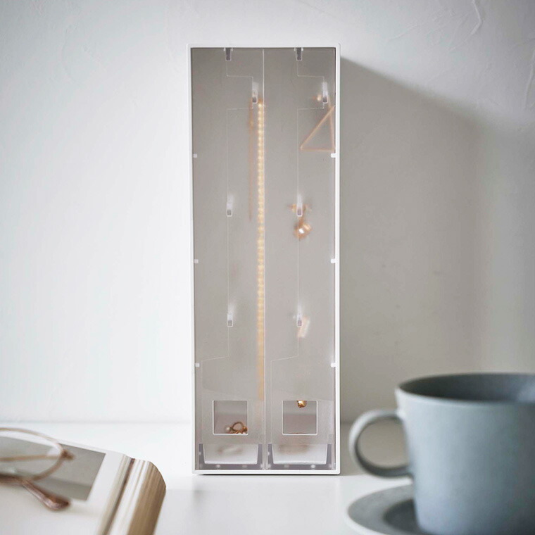 ネックレス＆ピアス収納ケース タワー 山崎実業 tower ホワイト/ブラック 6131 6132 アクセサリー入れ タワーシリーズ