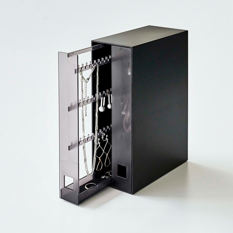 ネックレス＆ピアス収納ケース タワー 山崎実業 tower ホワイト/ブラック 6131 6132 アクセサリー入れ タワーシリーズ