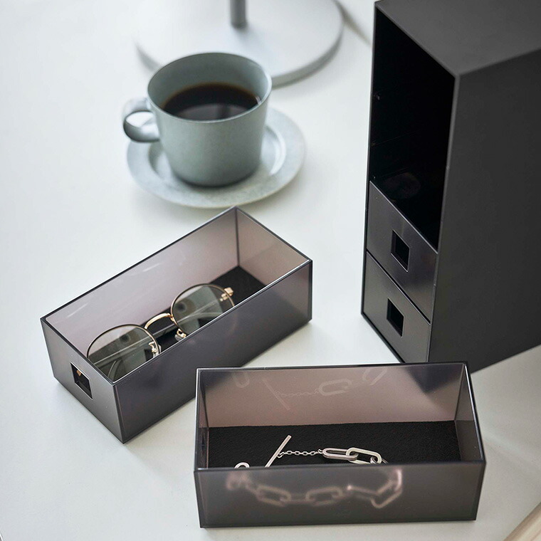 サングラス＆小物収納ケース タワー 山崎実業 tower ホワイト/ブラック 6133 6134 アクセサリー入れ タワーシリーズ