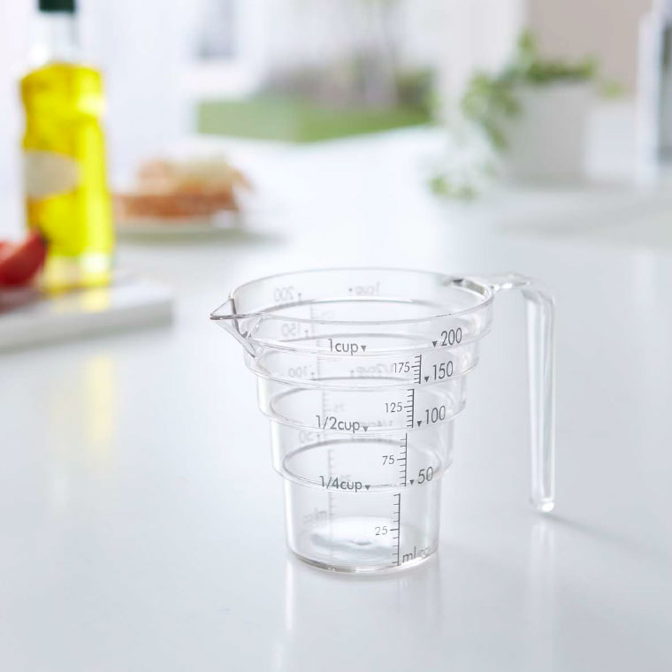 段々計量カップ ２００ＭＬ クリア レイヤー 山崎実業 LAYER 2546 タワーシリーズ