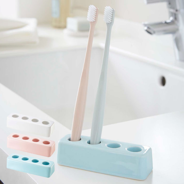 トゥースブラシスタンド スクエア プレーン 山崎実業 PLAIN 歯ブラシホルダー ホワイト 2612 タワーシリーズ