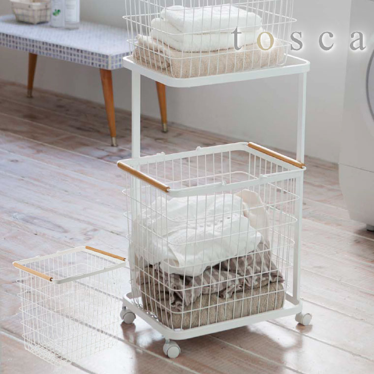 ランドリーバスケット Ｌ トスカ 山崎実業 tosca ホワイト 2810 タワーシリーズ