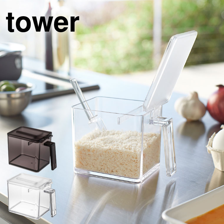 調味料ストッカー Ｌ タワー 山崎実業 tower ホワイト/ブラック 2869 2870 タワーシリーズ
