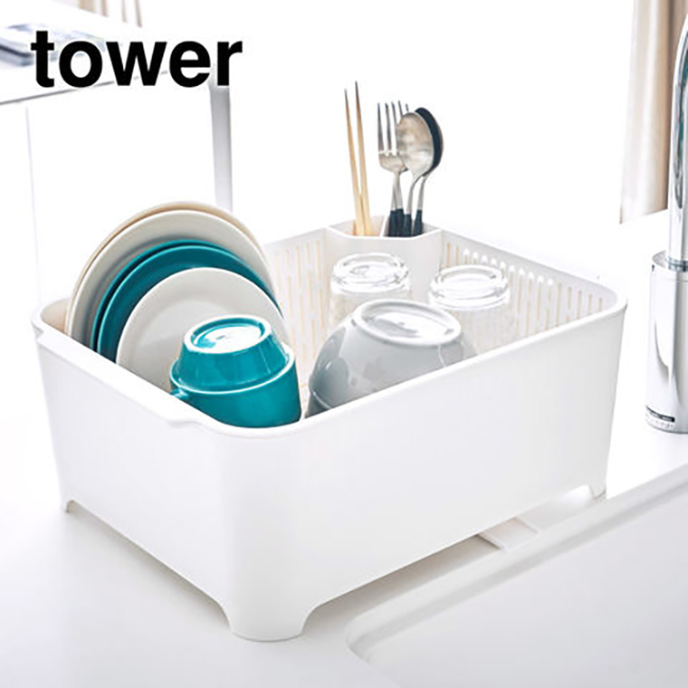 水切りセット タワー 山崎実業 tower 水切りセットホワイト/ブラック 3589 3590 タワーシリーズ