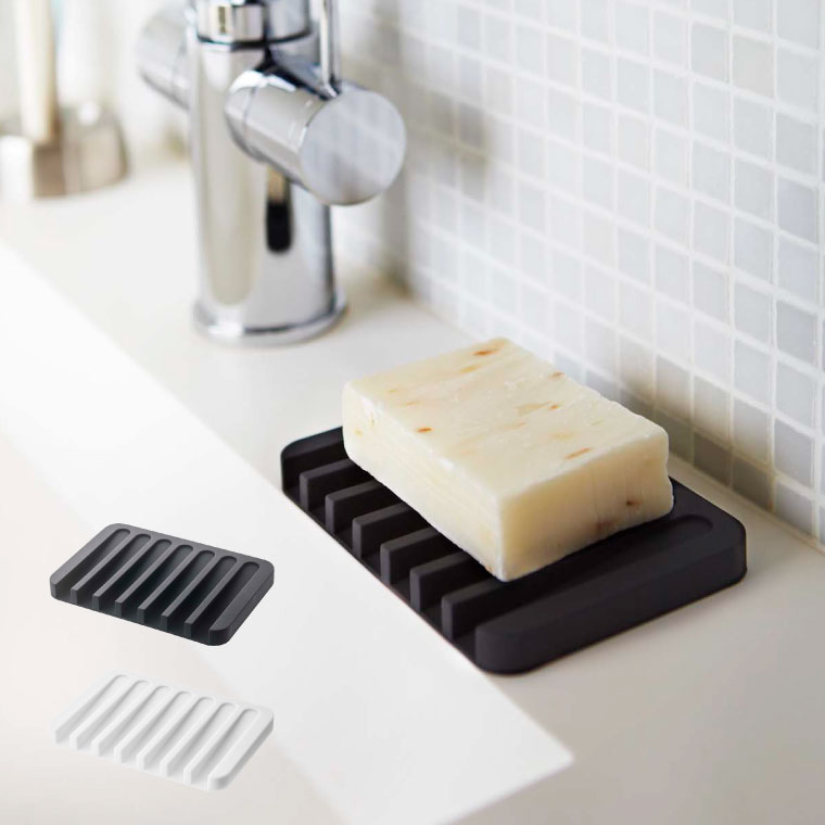 ソープトレー フロー 山崎実業 石鹸置き ホワイト/ブラック 7395 7398 タワーシリーズ