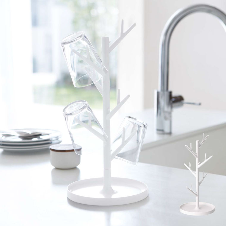 グラススタンド ブランチ 山崎実業 ホワイト 7988 タワーシリーズ